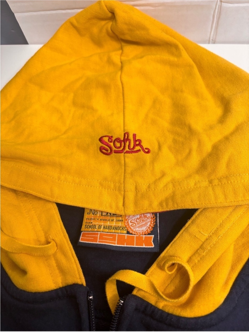 Vintage SOHK School of Hard Knocks Colorblock Zip-Up Hoodie Y2K Streetwear XL - Picture 7 of 11